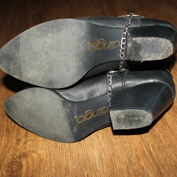 Handcrafted Dingo Black Faux Leather Western Cowgirl Boots size 9 wide - Picture 9 of 9